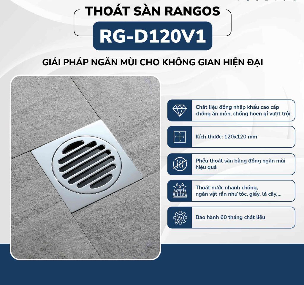 Thoát sàn bằng đồng RG-D120V1