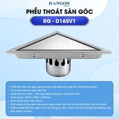 Thoát sàn nhà tắm cao cấp INOX 304 RG-D165V1