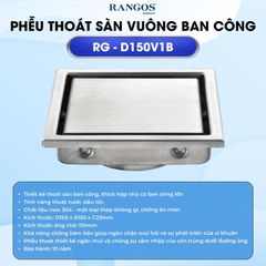Thoát sàn nhà tắm cao cấp INOX 304 RG-D150V1B