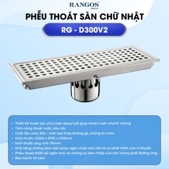 Thoát sàn nhà tắm cao cấp INOX 304 RG-D300V2