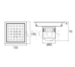 Thoát sàn nhà tắm cao cấp INOX 304 RG-D150V6