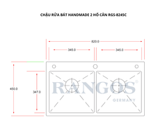 Chậu rửa bát HANDMADE 2 hố cân RGS-8245C