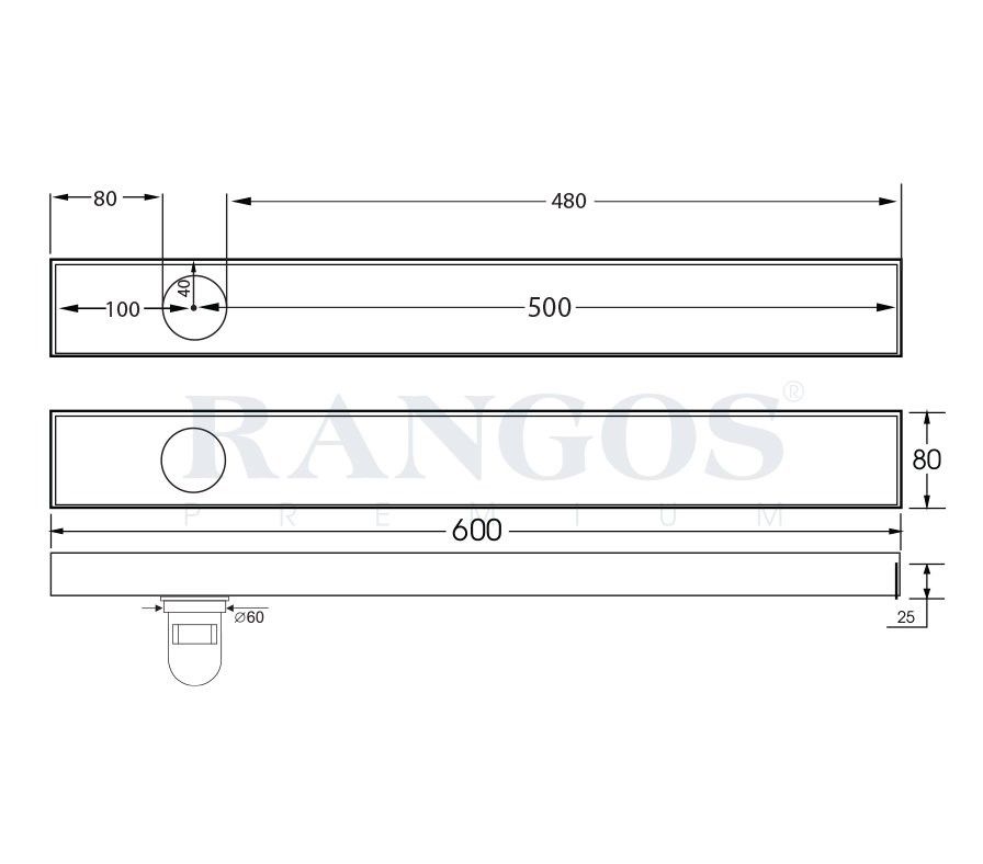 Thoát sàn nhà tắm cao cấp INOX 304 RG-DMAX1