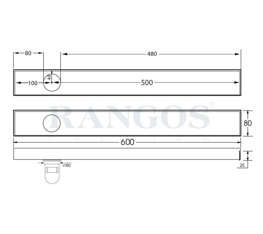 Thoát sàn nhà tắm cao cấp INOX 304 RG-DMAX2