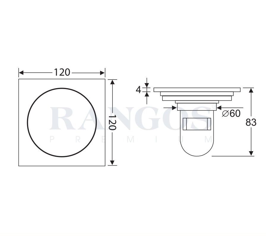 Thoát sàn máy giặt kết hợp thoát nước RG-DW1