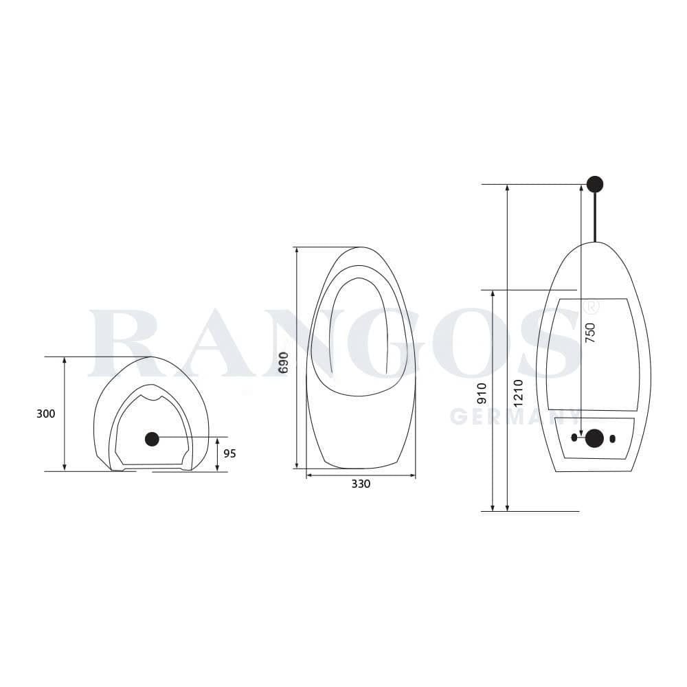 Tiểu nam treo tường Rangos RG-8101