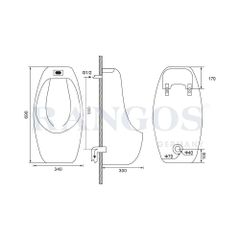 Tiểu nam treo tường cảm ứng Rangos RG-8101A