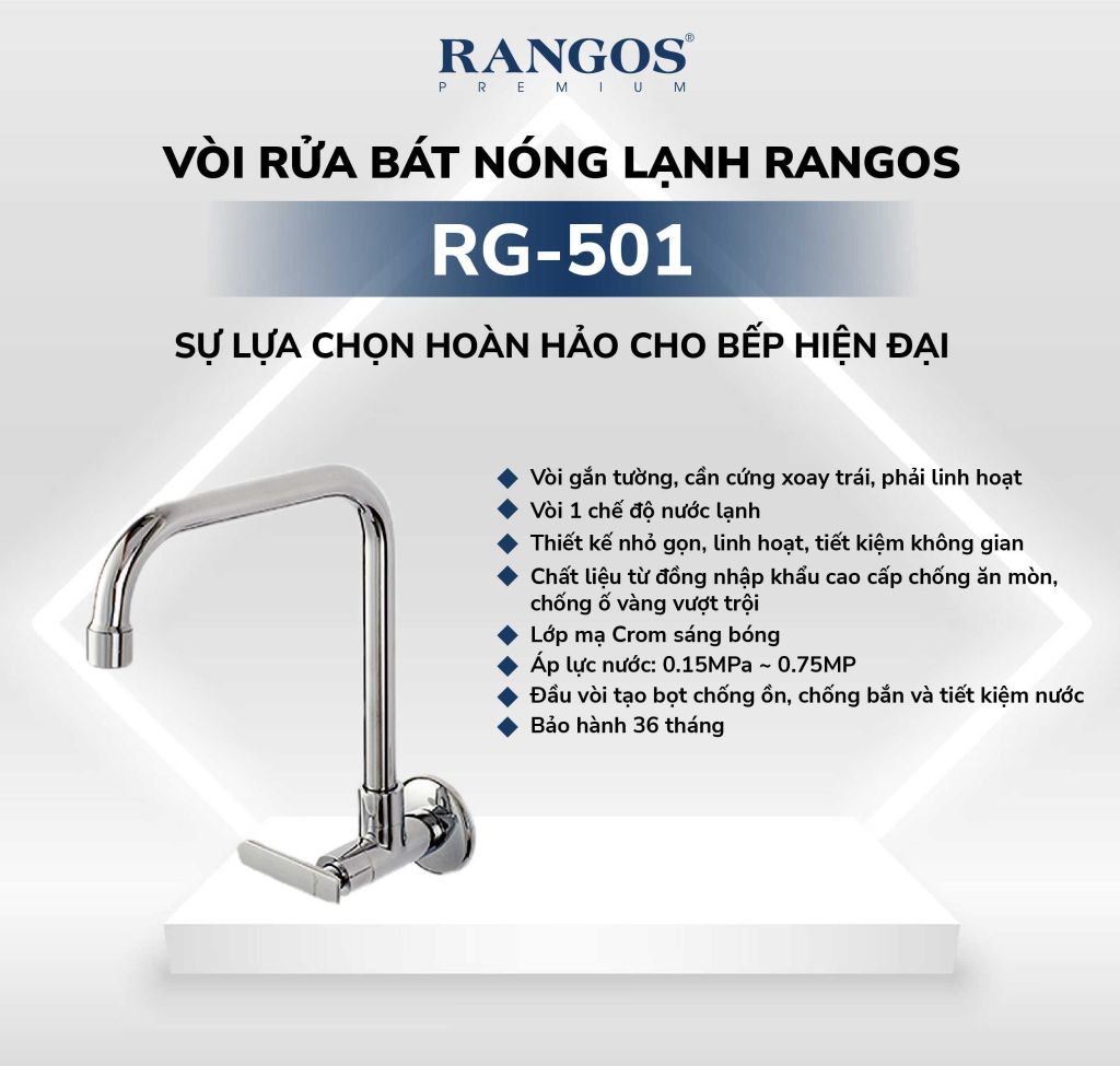 Vòi bếp lạnh cần cứng Rangos RG-501