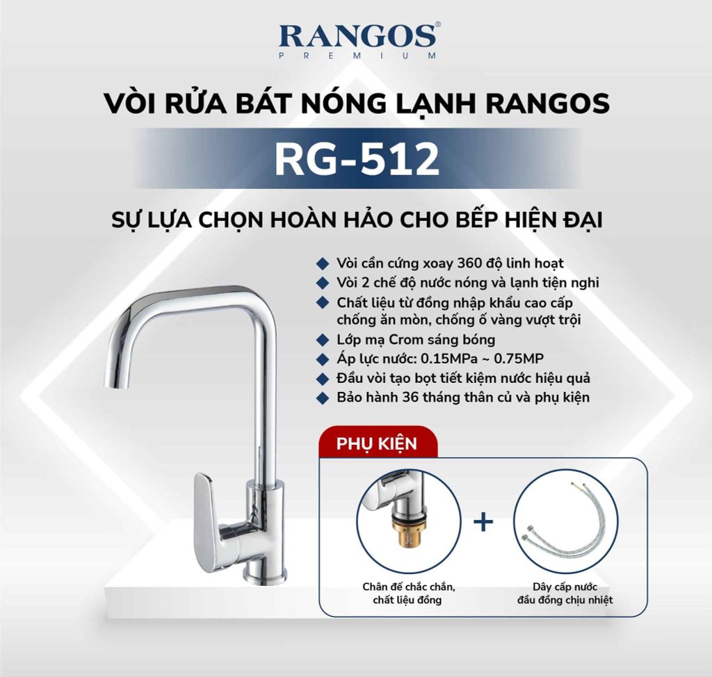 Vòi bếp nóng lạnh RG-512