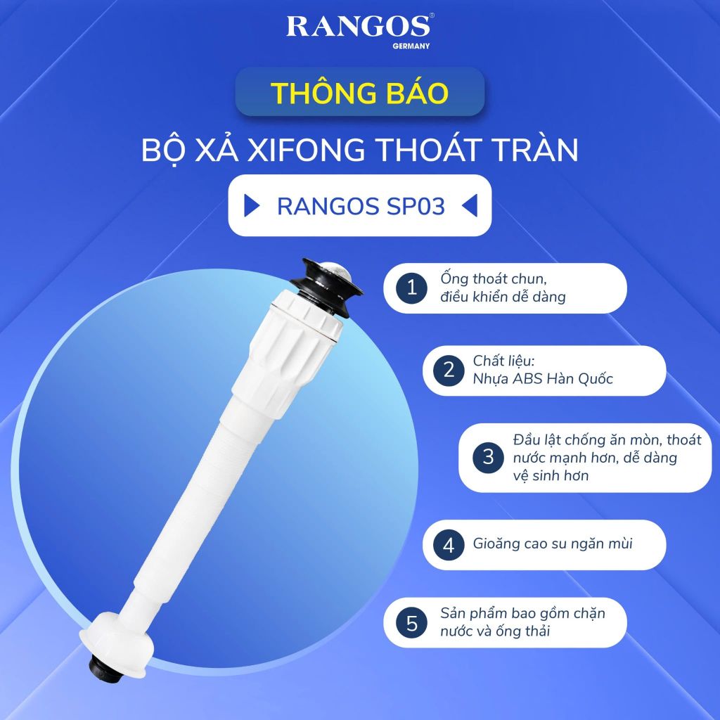 Bộ xả xifong có thoát tràn Rangos SP03