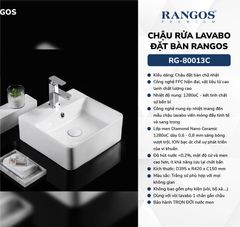 Chậu rửa lavabo đặt bàn Rangos RG-80013C