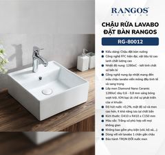 Chậu rửa lavabo đặt bàn Rangos RG-80012