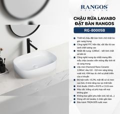 Chậu rửa lavabo đặt bàn Rangos RG-80005B