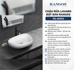 Chậu rửa lavabo đặt bàn Rangos RG-80004