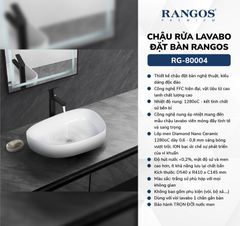 Chậu rửa lavabo đặt bàn Rangos RG-80005