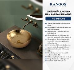 Chậu rửa lavabo đặt bàn Rangos RG-DE8002