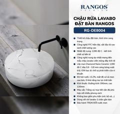 Chậu rửa lavabo đặt bàn Rangos RG-DE8004