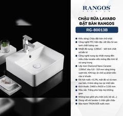Chậu rửa lavabo đặt bàn Rangos RG-80013B