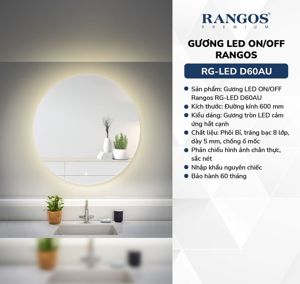 Gương Led ON/OFF Rangos RG-LED D60AU