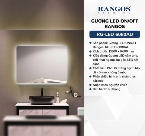 Gương led ON/OFF RANGOS RG-LED 6080AU
