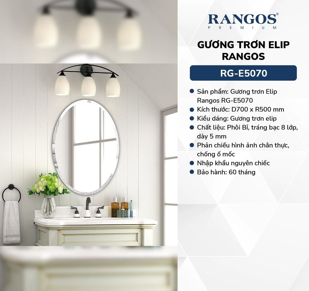 Gương trơn Elip Rangos RG-E5070