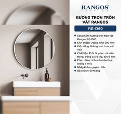 Gương trơn tròn vát Rangos RG-D60