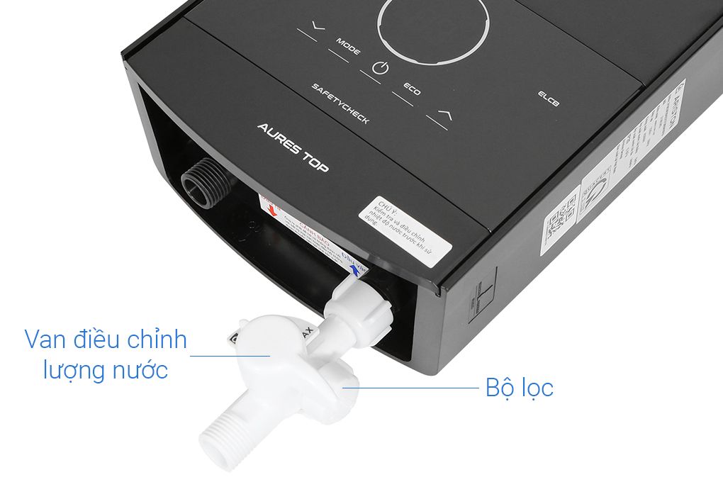 Máy nước nóng trực tiếp Ariston 4500W AURES TOP 4.5P Làm nóng trực tiếp, Bơm trợ lực, kèm theo vòi sen