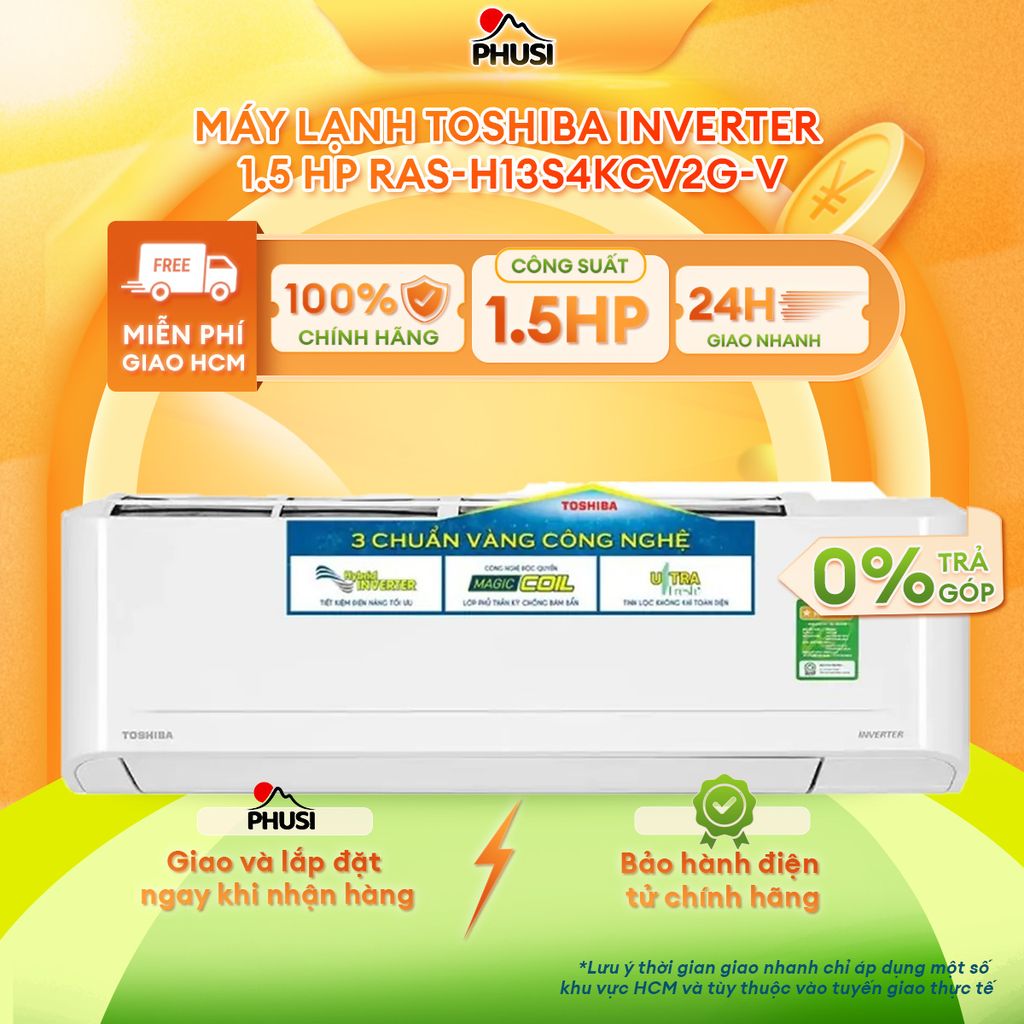 RAS-H10S4KCV2G-V| RAS-H13S4KCV2G-V Máy lạnh Toshiba Inverter 1.0HP/ 1.5 HP