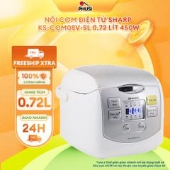 Nồi Cơm Điện Tử Sharp KS-COM08V-SL 0.72 Lít 450W [Cỡ Nhỏ, Mâm nhiệt 2D]