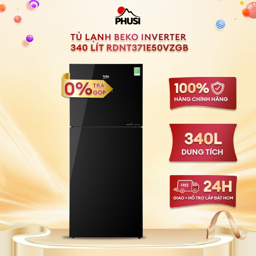 Tủ lạnh Beko Inverter 340 lít RDNT371E50VZGB [MIỄN PHÍ GIAO HÀNG - LẮP ĐẶT]
