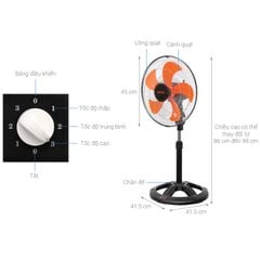 [LTS1632] Quạt lửng Senko 5 cánh LTS1632 60W - Chính Hãng, Mới, Full Box - Màu Ngẫu Nhiên