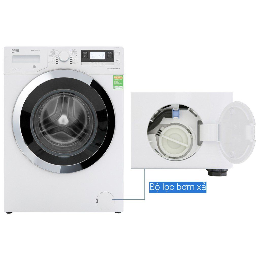 [MIỄN PHÍ GIAO HÀNG - LẮP ĐẶT] WY104764MW - Máy giặt Beko Inverter 10 kg WY104764MW