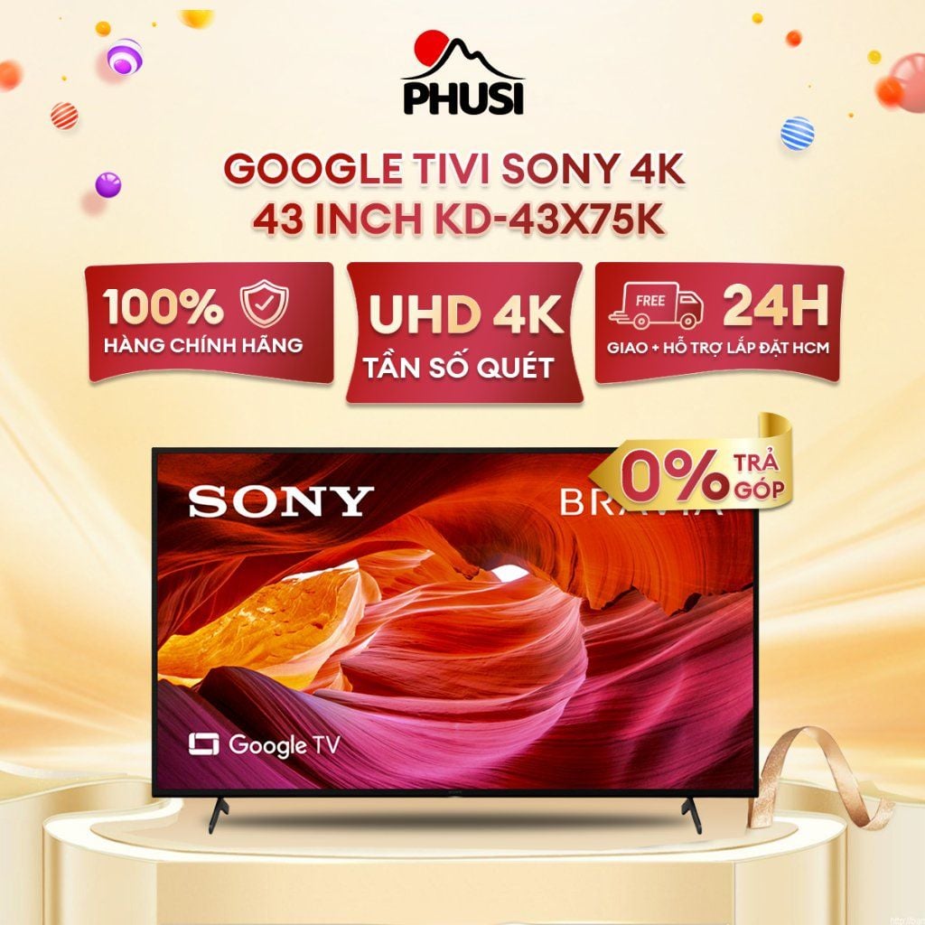 Google Tivi Sony 4K 43 inch KD-43X75K