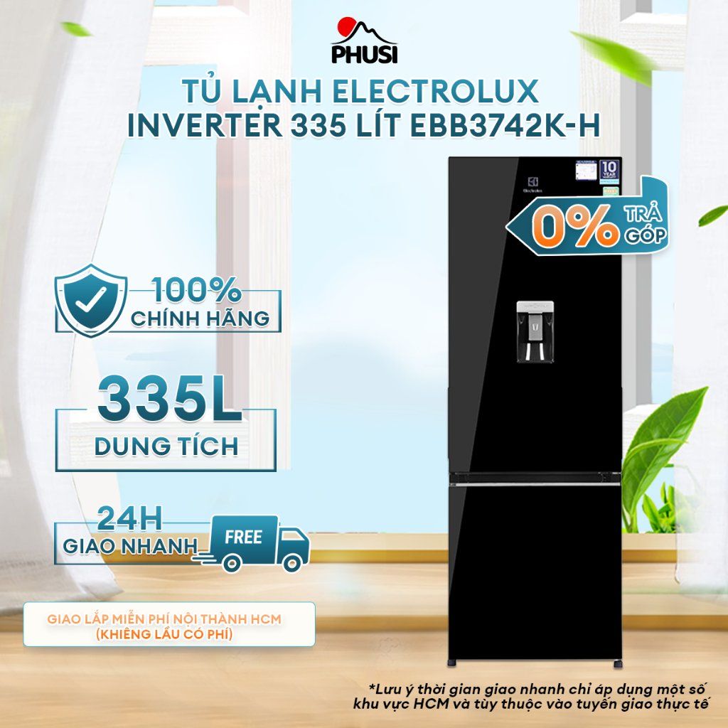 Tủ lạnh Electrolux Inverter 335 lít EBB3742K-H