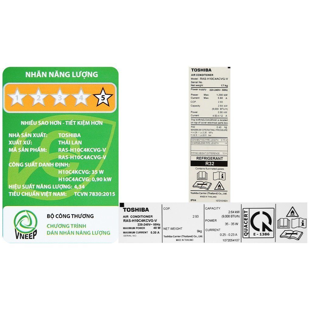 Máy lạnh điều hòa Toshiba 1 HP Inverter RAS-H10C4KCVG-V