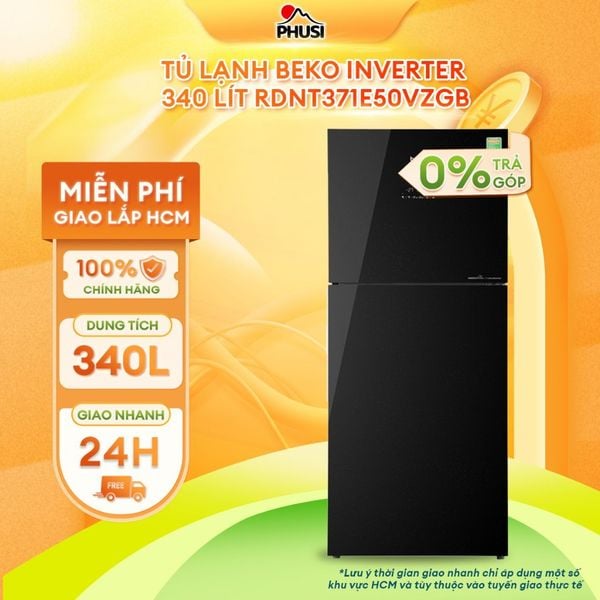 Tủ lạnh Beko Inverter 340 lít RDNT371E50VZGB [MIỄN PHÍ GIAO HÀNG - LẮP ĐẶT]