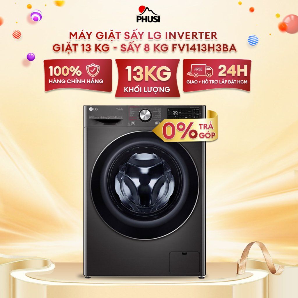 Máy Giặt Sấy Lồng Ngang LG Inverter 13 kg FV1413H3BA