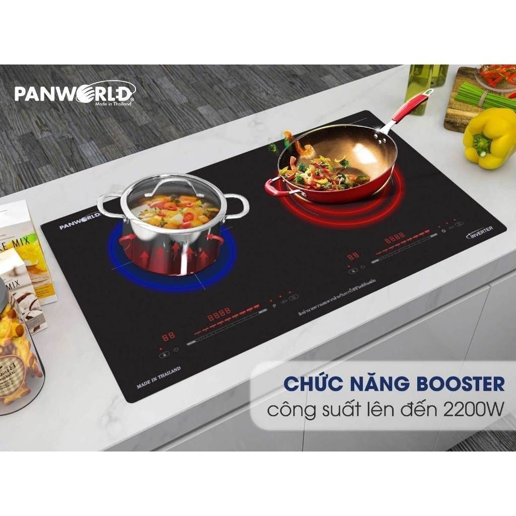 Bếp Điện Từ Hồng Ngoại Đôi Panworld PW-1983 Công Suất Lớn Không Kén Nồi Bảo Hành 24 Tháng