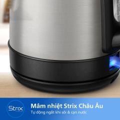 Ấm Đun Siêu Tốc Philips HD9350, 1.7Lit - 2200w, Thân Inox 304 Bền Bỉ, Hàng Chính Hãng