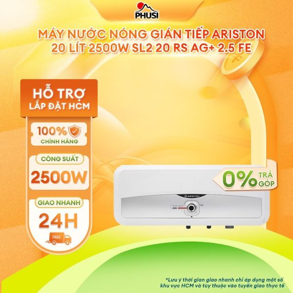 Máy nước nóng gián tiếp Ariston 20 lít 2500W SL2 20 RS AG+ 2.5 FE