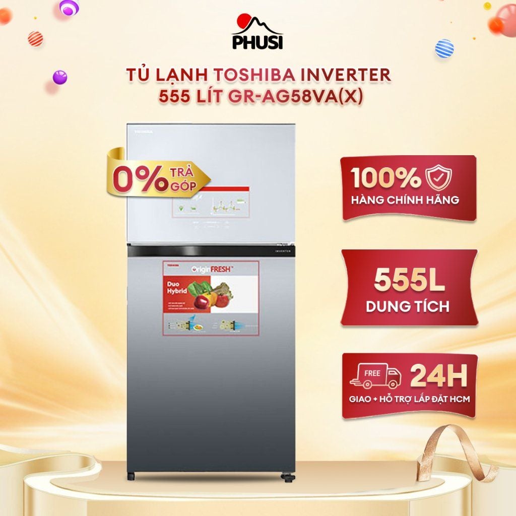 Tủ lạnh Toshiba Inverter 555 lít GR-AG58VA(X) -