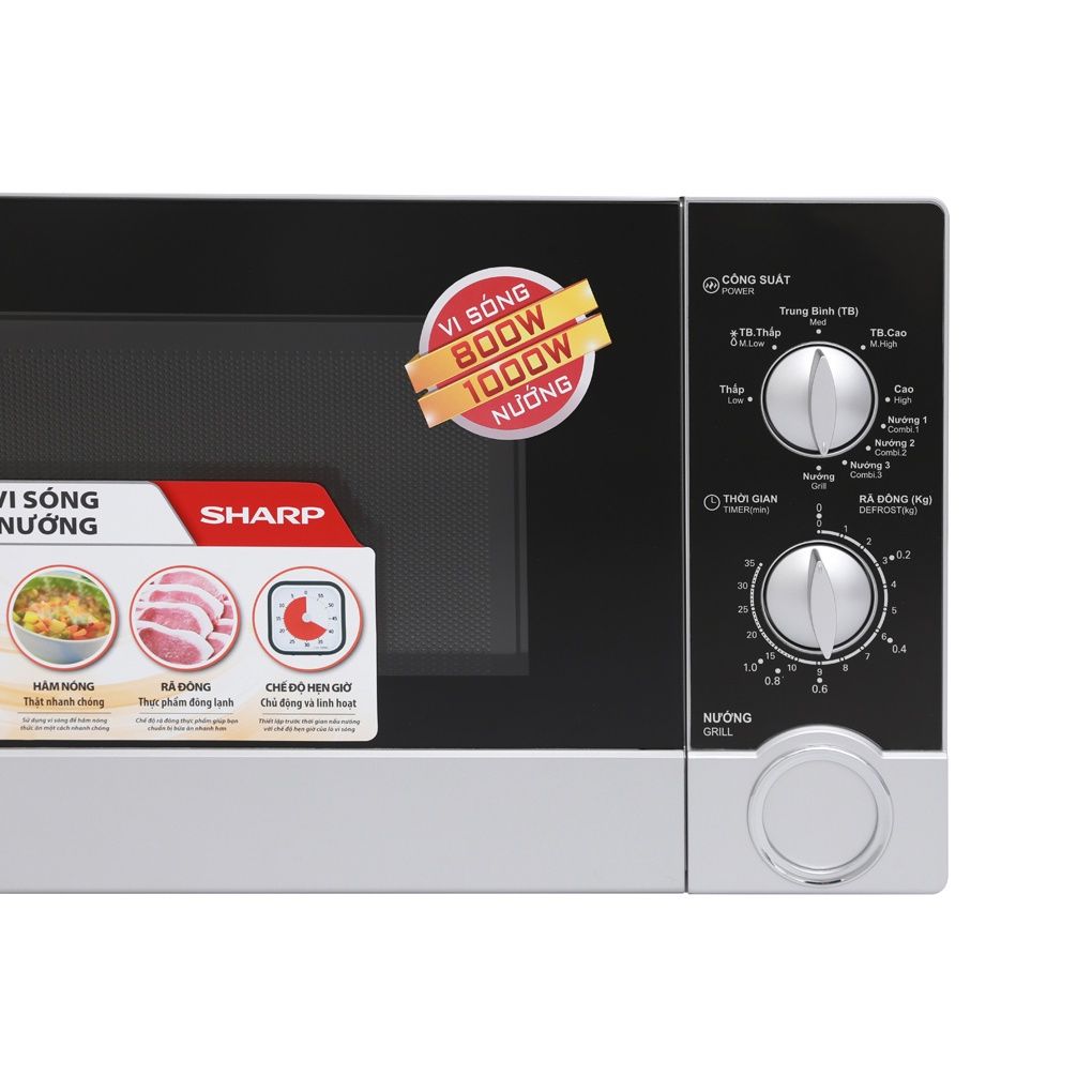 Lò vi sóng có nướng Sharp R-G302VN-S 23 lít - Chính Hãng, Mới, Full Box