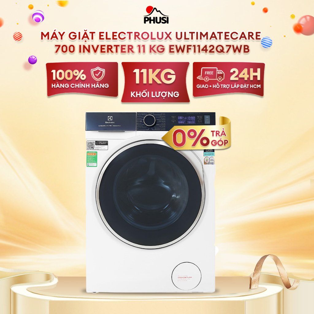 Máy Giặt Lồng Ngang Electrolux Inverter 11 kg EWF1142Q7WB