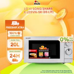 Lò Vi Sóng Sharp R-209VN-SK (20 lít) 6 mức công suất, Hệ thống núm xoay bằng cơ, cài đặt thời gian tiện lợi