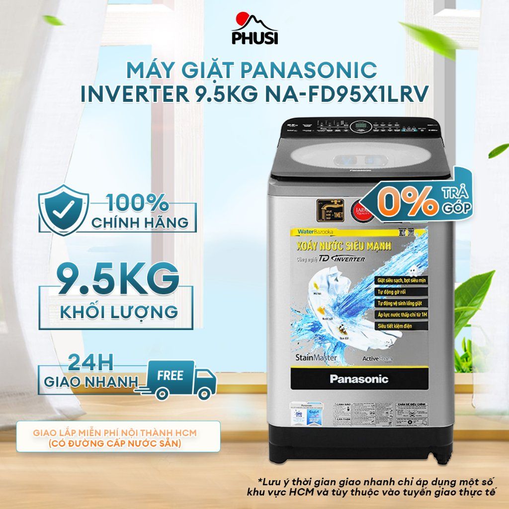 Máy giặt Panasonic Inverter 9.5kg NA-FD95X1LRV -