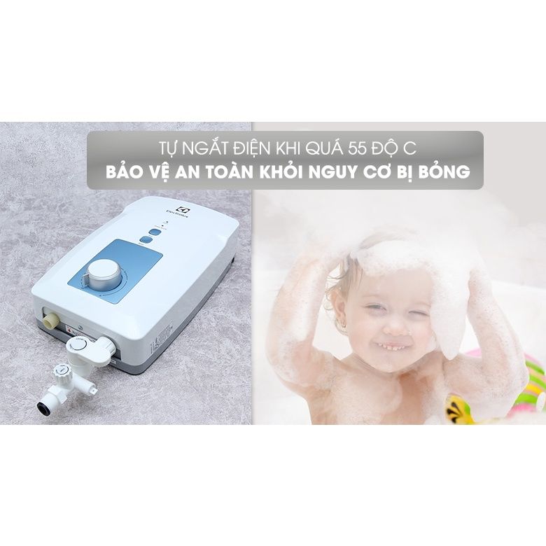 Máy nước nóng Electrolux EWE451GX-DWB (Trắng phối xanh) - Chính Hãng, Mới, Full Box