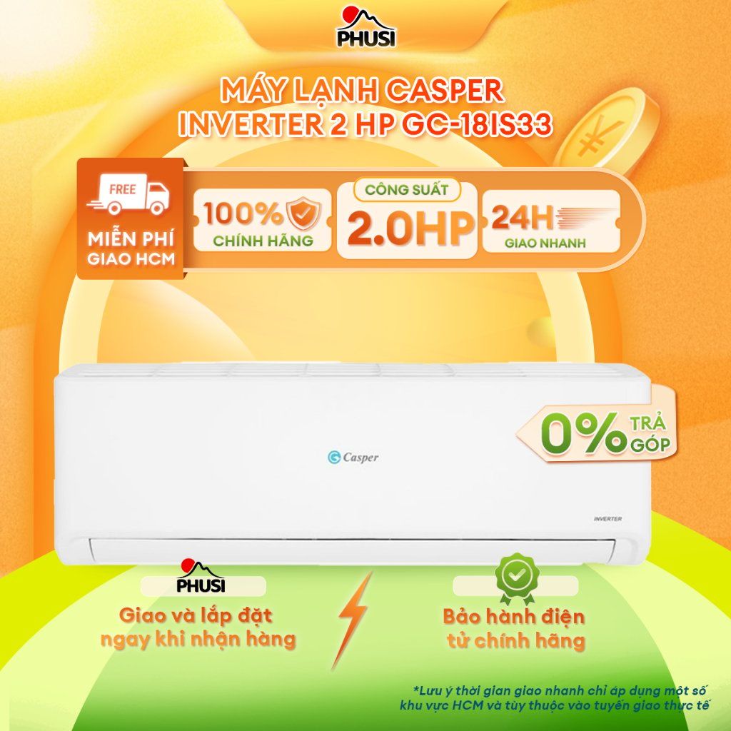 Máy lạnh Casper Inverter 1HP GC-09IS35| 1.5HP GC-12IS35| 2.0HP GC-18IS33