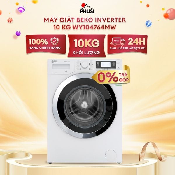 [MIỄN PHÍ GIAO HÀNG - LẮP ĐẶT] WY104764MW - Máy giặt Beko Inverter 10 kg WY104764MW