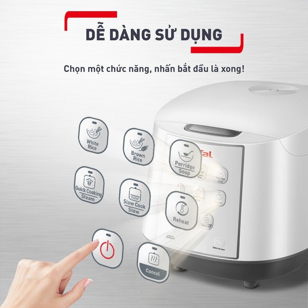 Nồi cơm điện tử Tefal RK733168 - 1.8L, 750W