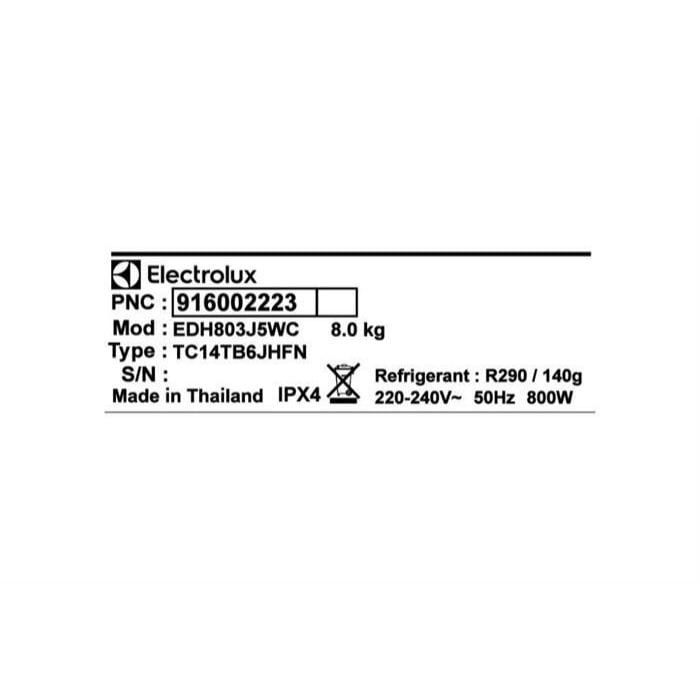 Máy sấy bơm nhiệt Electrolux UltimateCare 8 kg EDH803J5WC